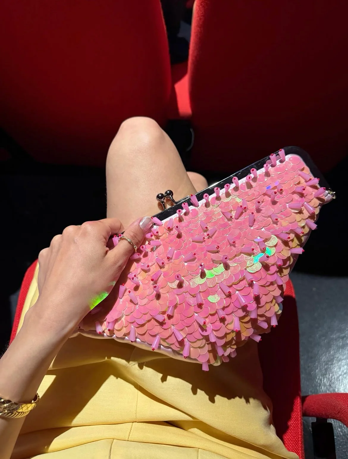 Undies Clutch in Pink Sequins - Image 4
